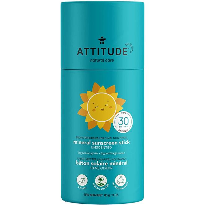 Mineral Sunscreen Stick By Attitude - Kids SPF 30