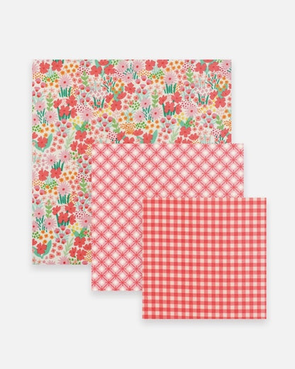 Set of 3 Reusable Beeswax Food Wraps