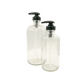 Clear Glass Bottle with Black Pump