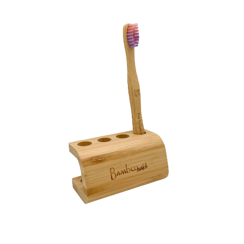 Bamboo Toothbrush Stand - 4 Tier